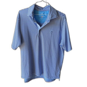 Fairway & Greene Mens Performance Golf Polo Shirt Pinehurst Blue/white XL